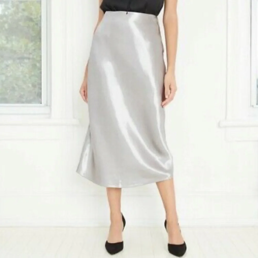 (XXL)- A New Day Women's Slip A-Line Maxi Skirt - Silver Shine